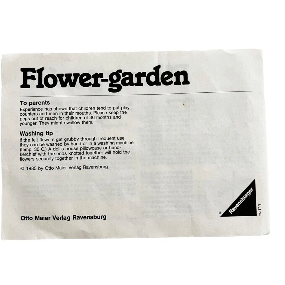 1985 Vtg Otto Maier Verlag Ravensburger Felt Flower Garden Game - Complete EUC!